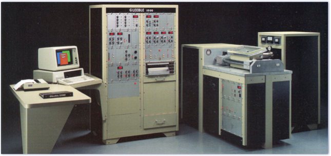 Historic image of Gleeble 1500 System from late 1970s or 1980s